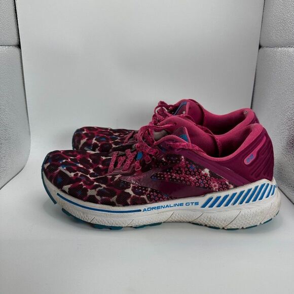 Brooks Adrenaline GTS 22 Shoes Womens Size 10 B Pink Cheetah Print Running - Picture 6 of 12